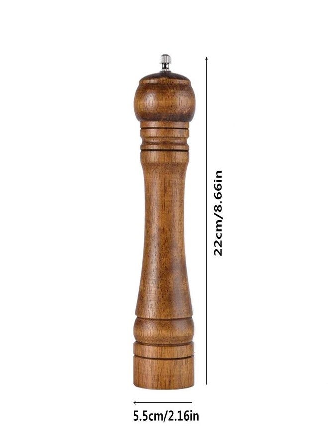 ZAQW solid wood oak grinder restaurant pepper manual grinding powder pepper grinding kitchen seasoning tool (8 inch) - Image 2